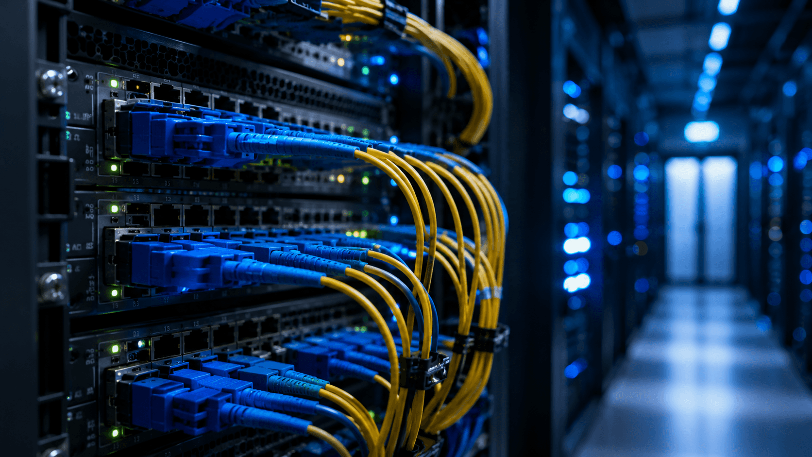 Fibre connections in data centre network equipment