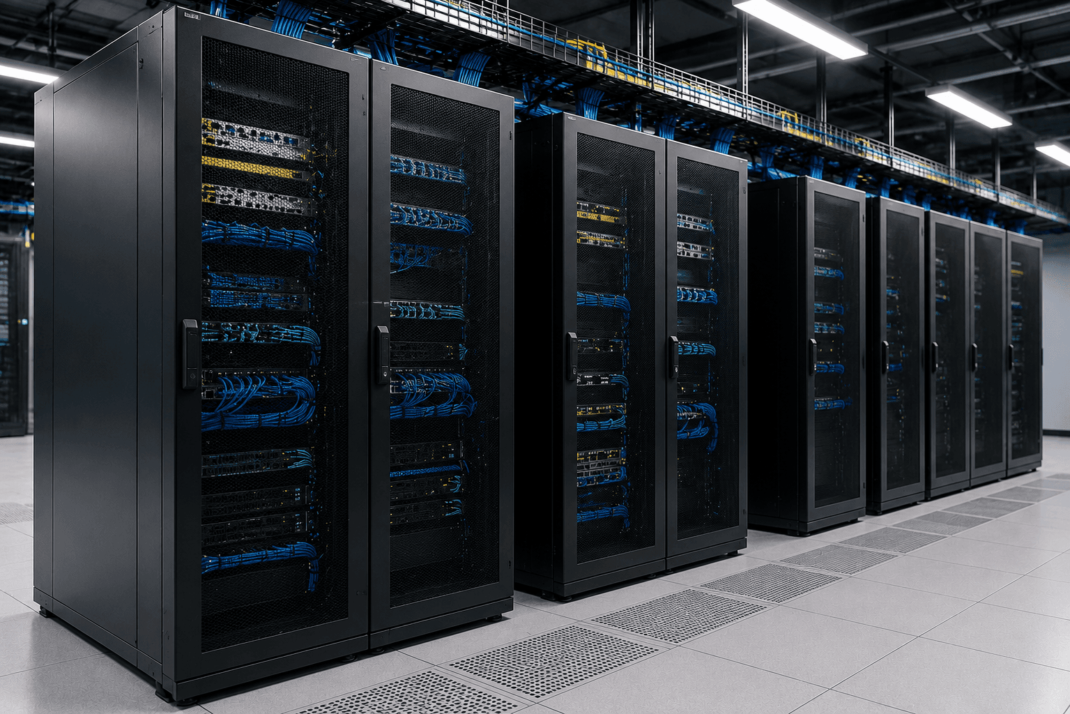 Data centre rack cabinets for technical equipment