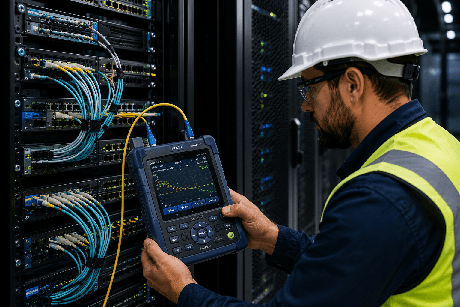 Network infrastructure testing and commissioning equipment